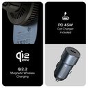 MOMAX 1-MOVE Q.MAG QI2 25W MAGNETIC CAR MOUNT WITH 45W PD CHARGER