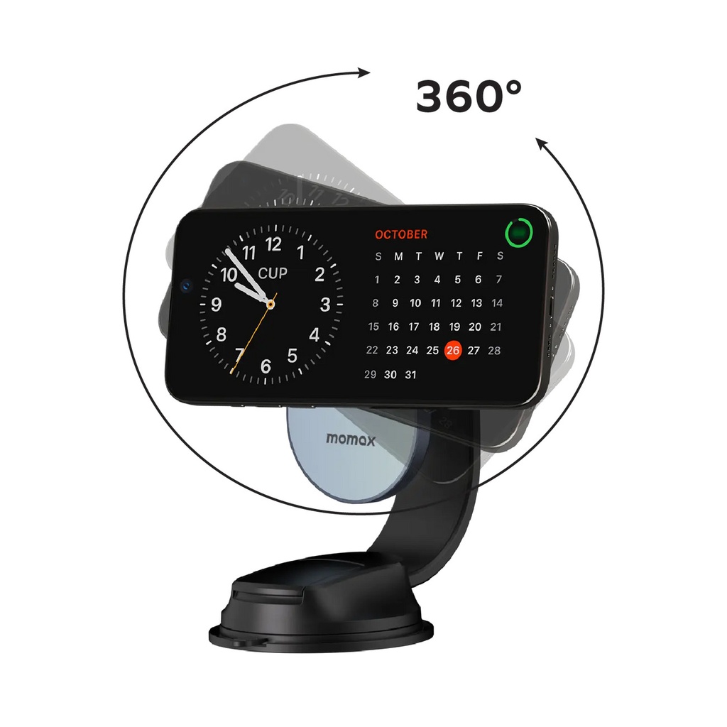 MOMAX 1-MOVE Q.MAG QI2 25W MAGNETIC CAR MOUNT WITH 45W PD CHARGER