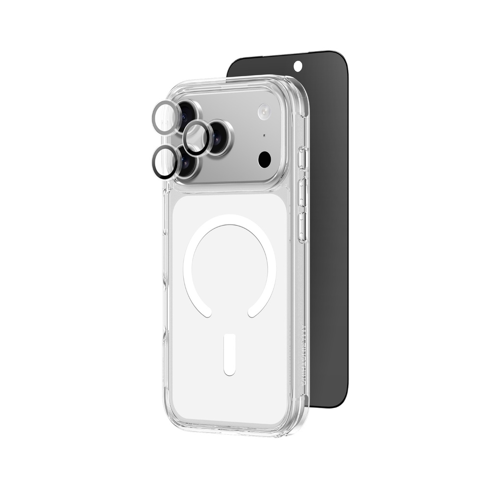 AT RADIX GLASS 3 IN 1 BUNDLE PROTECTOR FOR IPHONE 17 PRO 6.3 (MINIMAL MAGSAFE CASE + RADIX 3D PRIVACY GLASS + AR CLEAR LENS)
