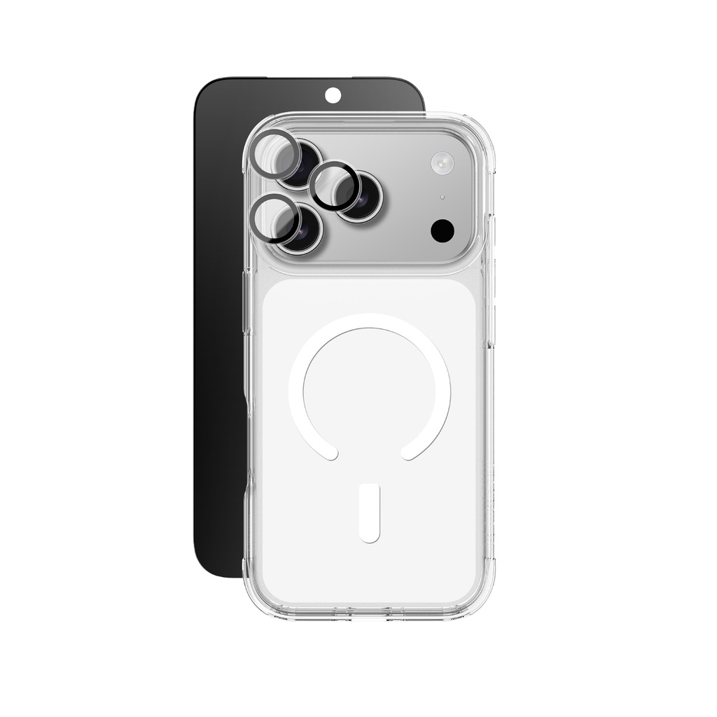 AT RADIX GLASS 3 IN 1 BUNDLE PROTECTOR FOR IPHONE 17 PRO 6.3 (MINIMAL MAGSAFE CASE + RADIX 3D PRIVACY GLASS + AR CLEAR LENS)