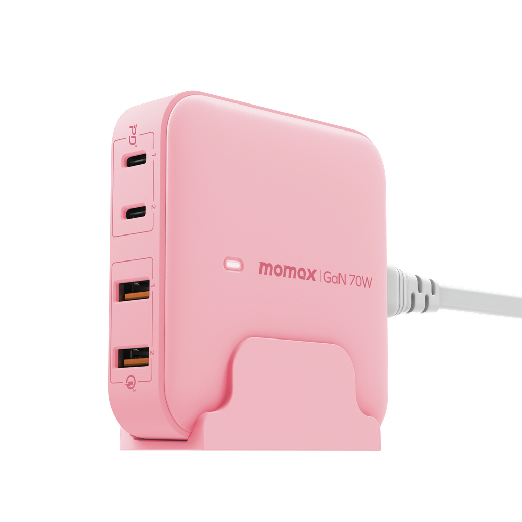 MOMAX ONE PLUG PD 70W GAN 4 PORTS DESKTOP CHARGER UK