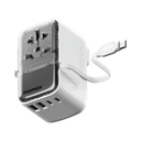 MOMAX 1-WORLD FLOW 35W 4 PORT WITH BUILT-IN USB-C CABLE TRAVEL ADAPTOR