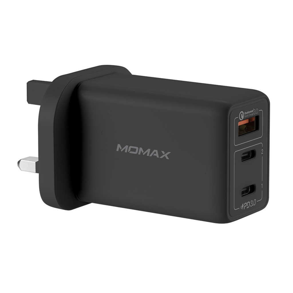 MOMAX 3 PORT 65W GAN WALL CHARGER