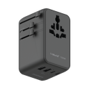 MOMAX 1-WORLD2 GAN 100W 4-PORT USB-C DUAL AC TRAVEL ADAPTOR