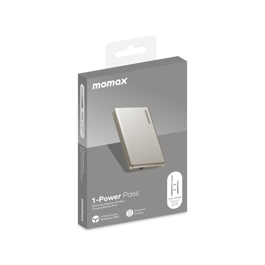 MOMAX 1-POWER PASS 5000mAh MAGNETIC WIRELESS POWER BANK