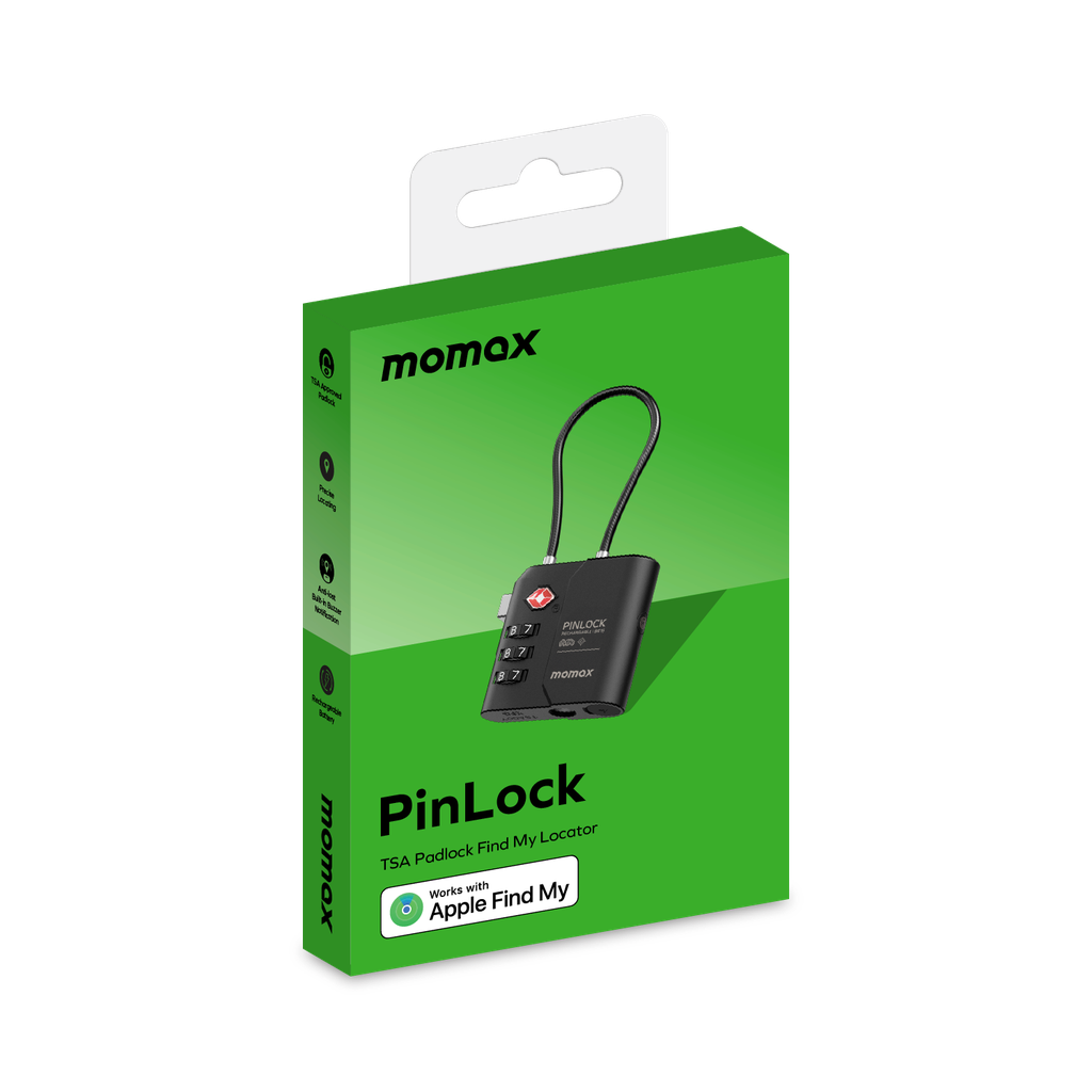 MOMAX PINLOCK TSA PADLOCK FIND MY LOCATOR