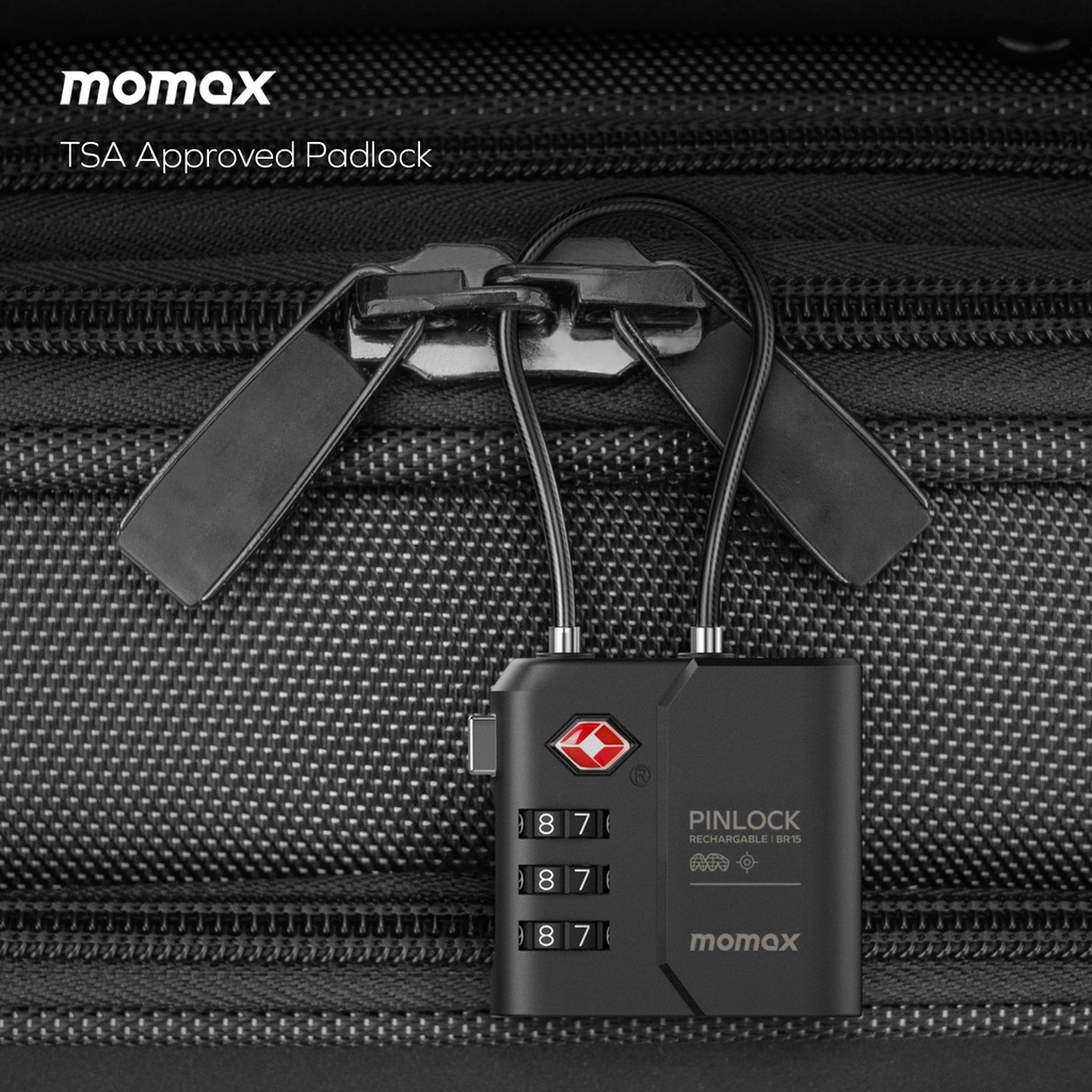 MOMAX PINLOCK TSA PADLOCK FIND MY LOCATOR