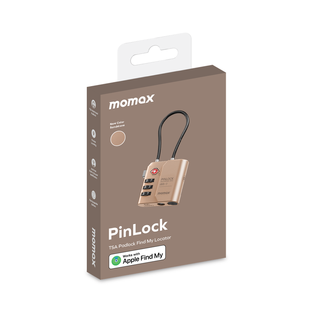 MOMAX PINLOCK TSA PADLOCK FIND MY LOCATOR