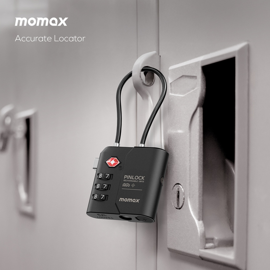 MOMAX PINLOCK TSA PADLOCK FIND MY LOCATOR