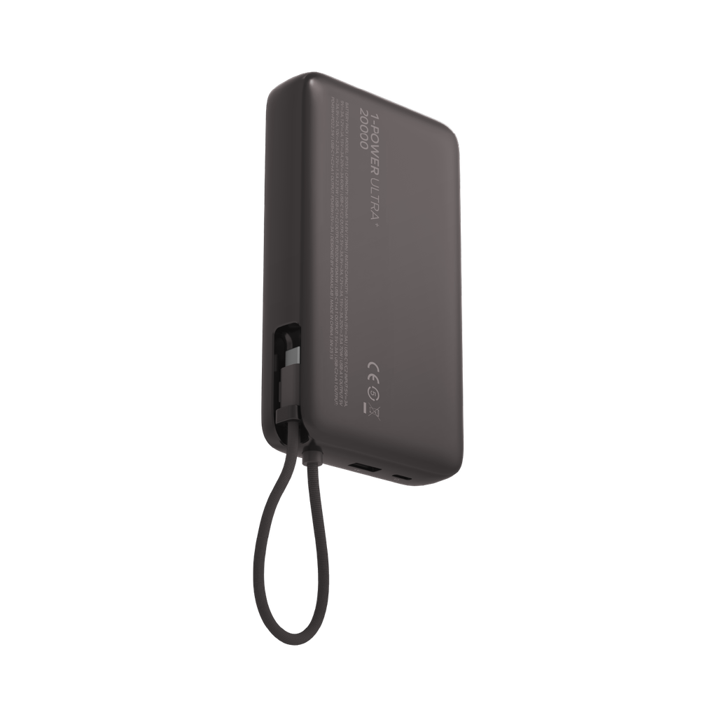 MOMAX 1-POWER ULTRA+ 20000mAh POWER BANK WITH BUILT-IN USB-C CABLE