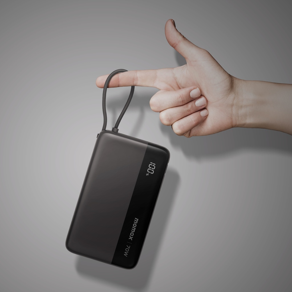 MOMAX 1-POWER ULTRA+ 20000mAh POWER BANK WITH BUILT-IN USB-C CABLE