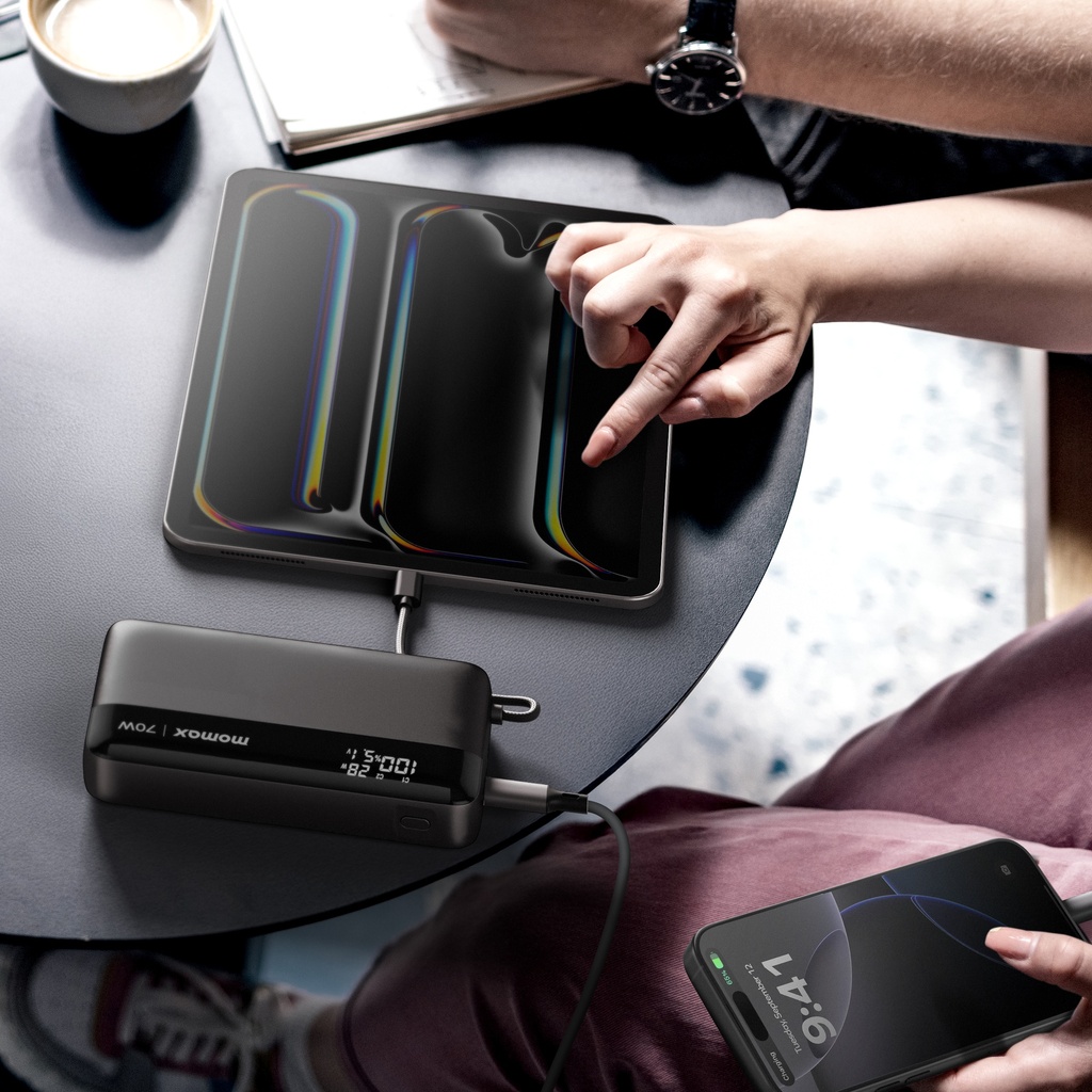 MOMAX 1-POWER ULTRA+ 20000mAh POWER BANK WITH BUILT-IN USB-C CABLE