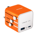 MOMAX 1-WORLD 20W UNIVERSAL 2 PORT TRAVEL ADAPTER