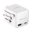 MOMAX 1-WORLD 20W UNIVERSAL 2 PORT TRAVEL ADAPTER
