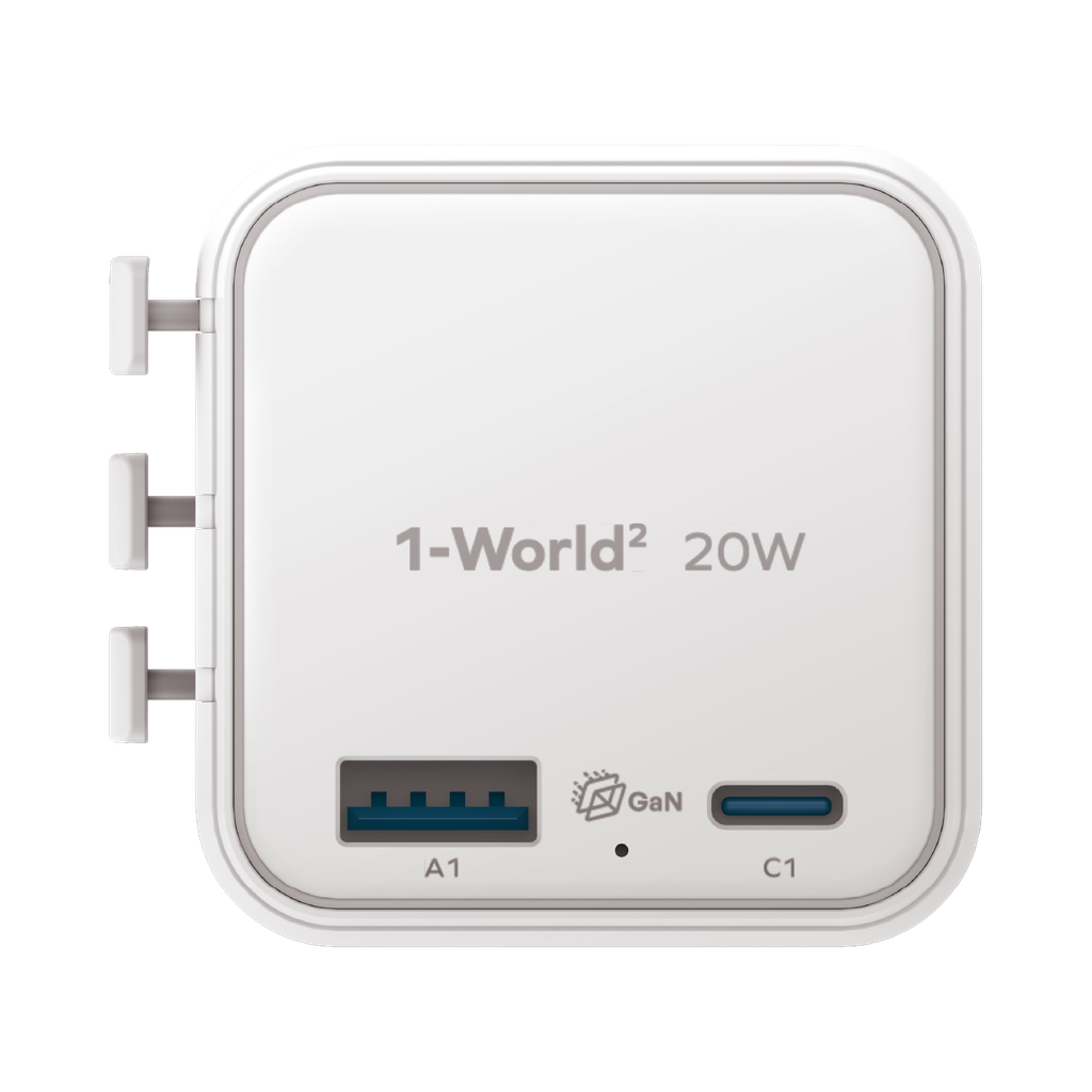 MOMAX 1-WORLD 20W UNIVERSAL 2 PORT TRAVEL ADAPTER