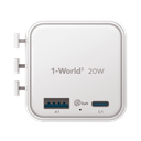 MOMAX 1-WORLD 20W UNIVERSAL 2 PORT TRAVEL ADAPTER