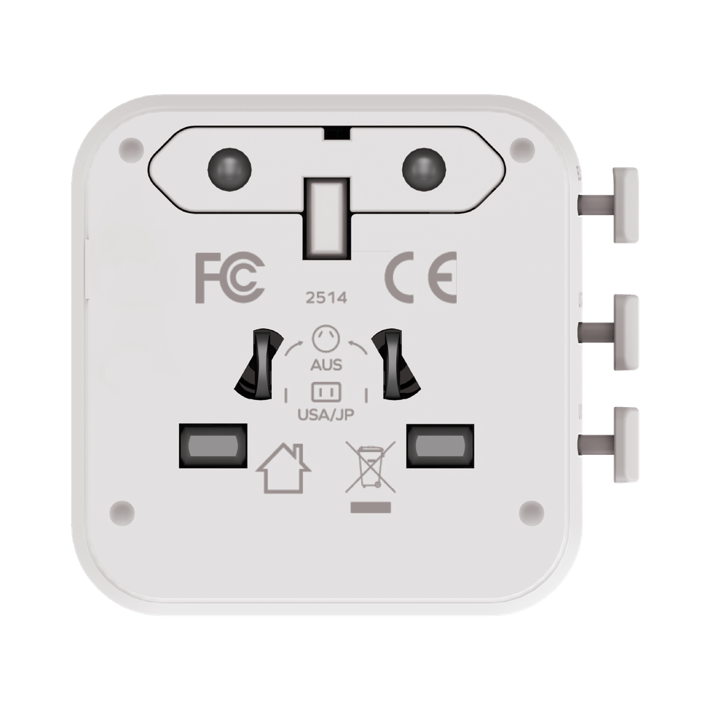 MOMAX 1-WORLD 20W UNIVERSAL 2 PORT TRAVEL ADAPTER