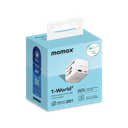 MOMAX 1-WORLD 20W UNIVERSAL 2 PORT TRAVEL ADAPTER