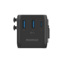 MOMAX 1-WORLD2+ 70W GAN 3 PORT DUAL WITH BUILT-IN USB-C CABLE AC TRAVEL ADAPTOR