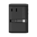 MOMAX 1-WORLD2+ 70W GAN 3 PORT DUAL WITH BUILT-IN USB-C CABLE AC TRAVEL ADAPTOR