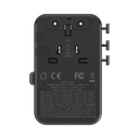 MOMAX 1-WORLD2+ 70W GAN 3 PORT DUAL WITH BUILT-IN USB-C CABLE AC TRAVEL ADAPTOR