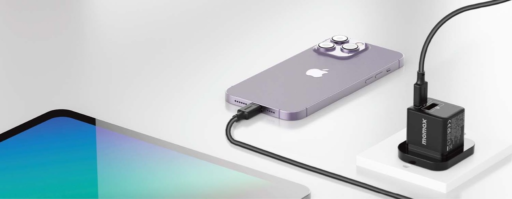 MOMAX ONEPLUG 20W 2 PORT MINI WALL CHARGER