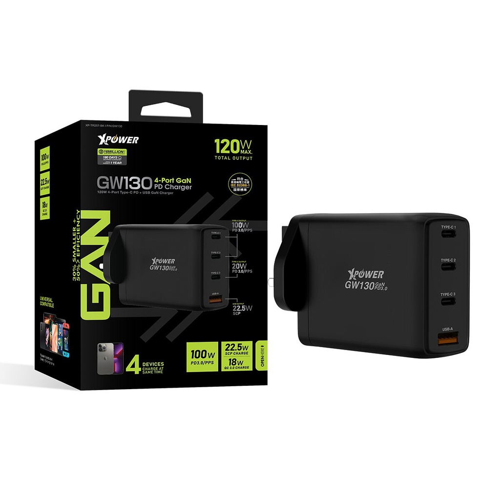 XPOWER GW130 120W WALL CHARGER