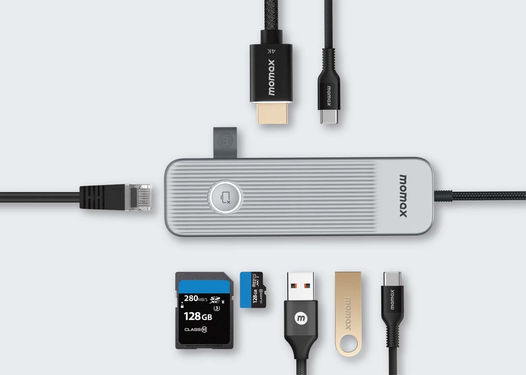 MOMAX ONELINK 8 IN 1 MUTIL-FUNTION USB-C HUB