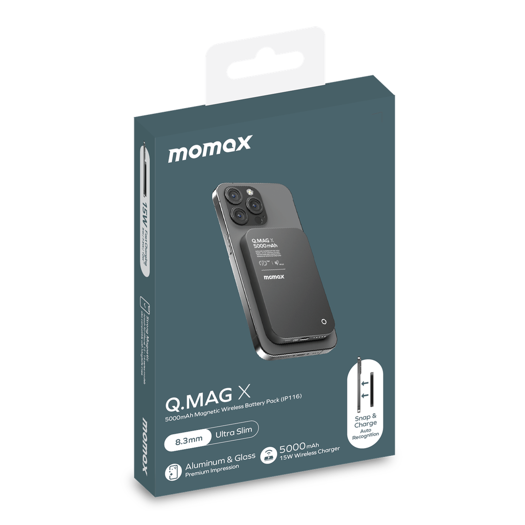 MOMAX Q.MAG X 5000mAh 15W MAGSAFE WIRELESS POWER BANK