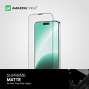 AT IPHONE 15 6.1 PRO 2023 3D FULLY COVERED  DUST FILTER TITAN MATTE GLASS