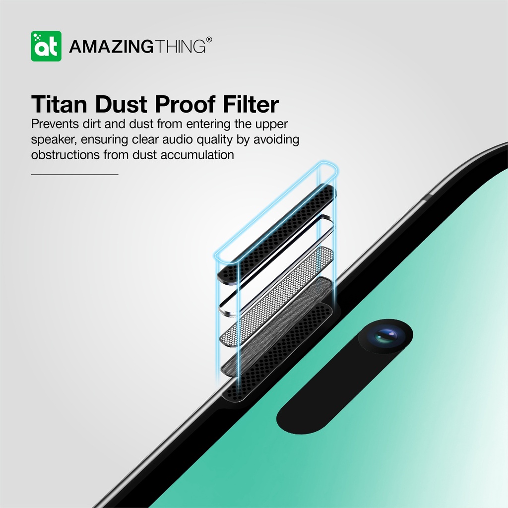 AT IPHONE 15 6.1 PRO 2023 3D FULLY COVERED  DUST FILTER TITAN MATTE GLASS