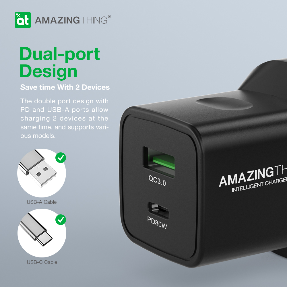 AT UK SPEED PRO PD33W 1C1A WALL CHARGER