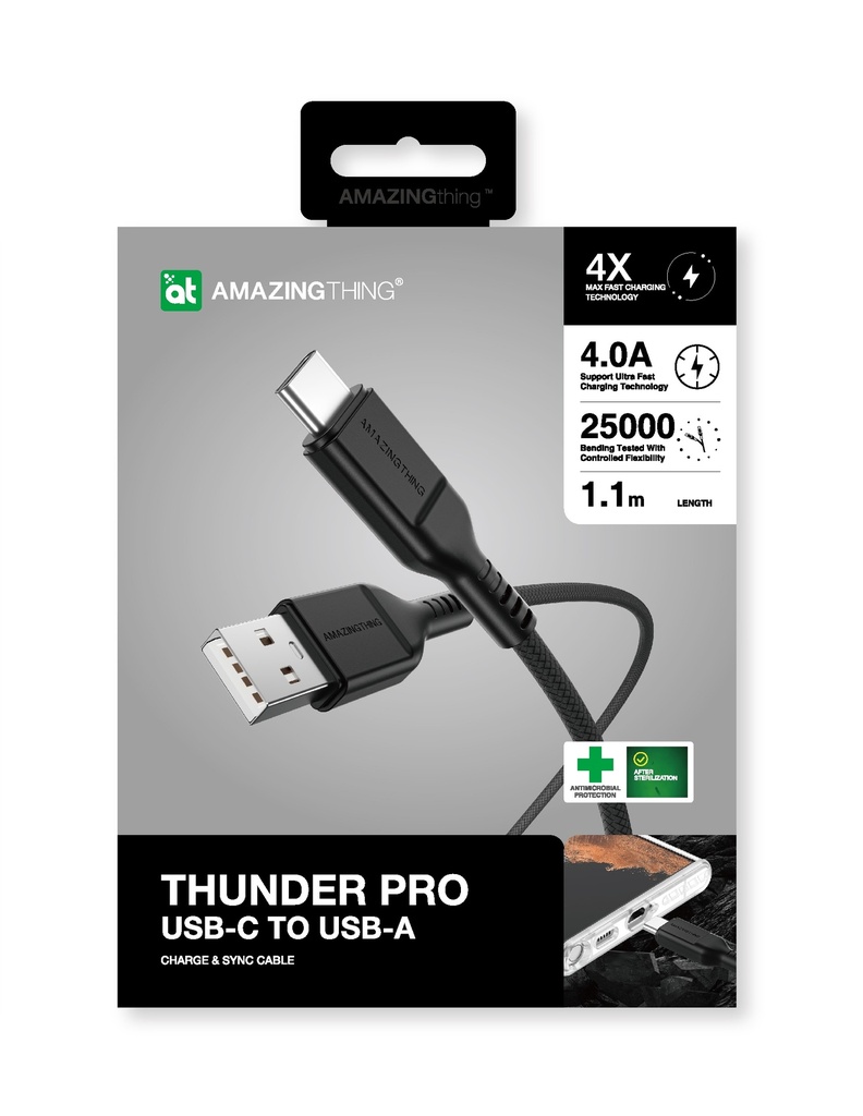 AT THUNDER PRO USB-A TO LIGHTNING 3.2A 1.1M CABLE