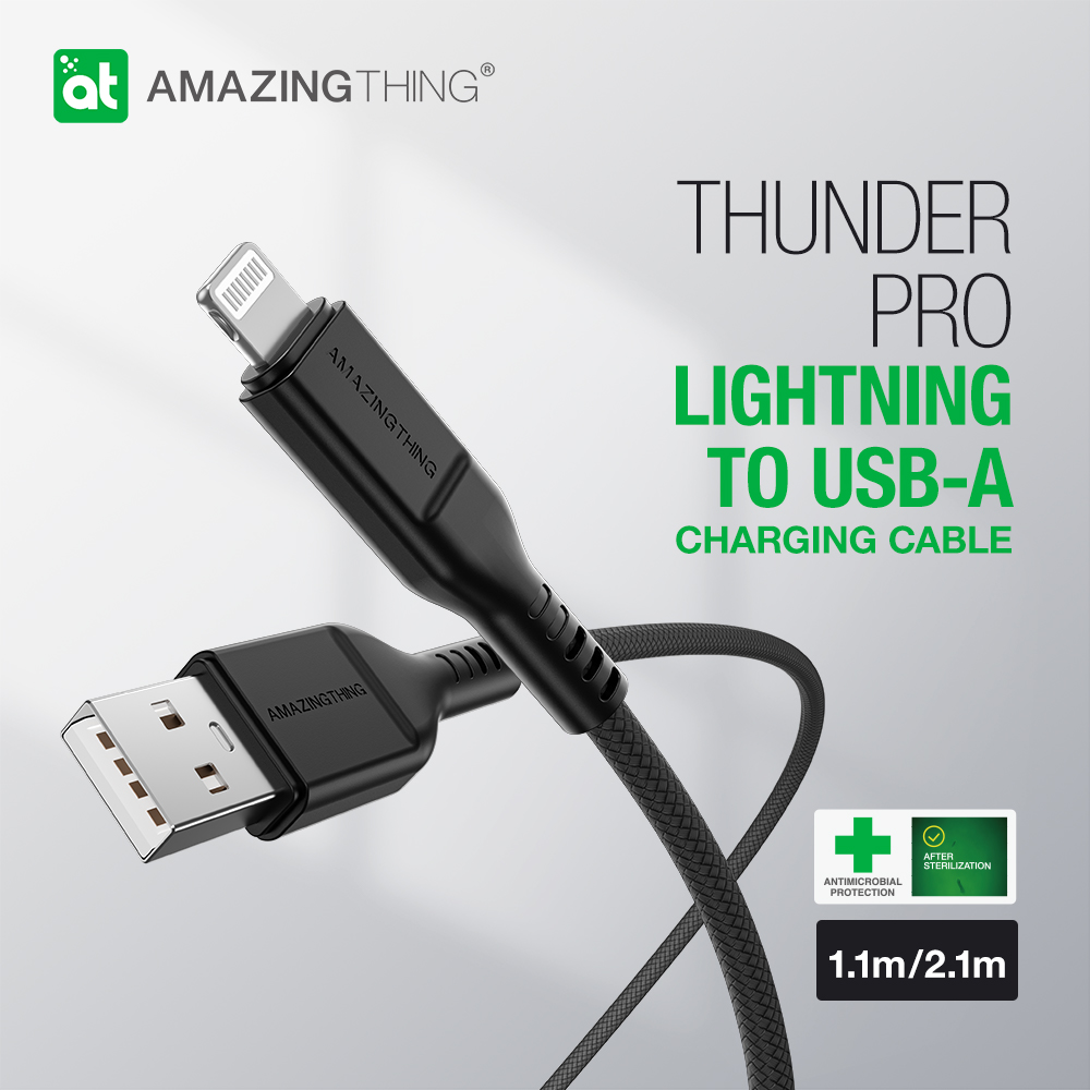 AT THUNDER PRO USB-A TO LIGHTNING 3.2A 2.1M CABLE