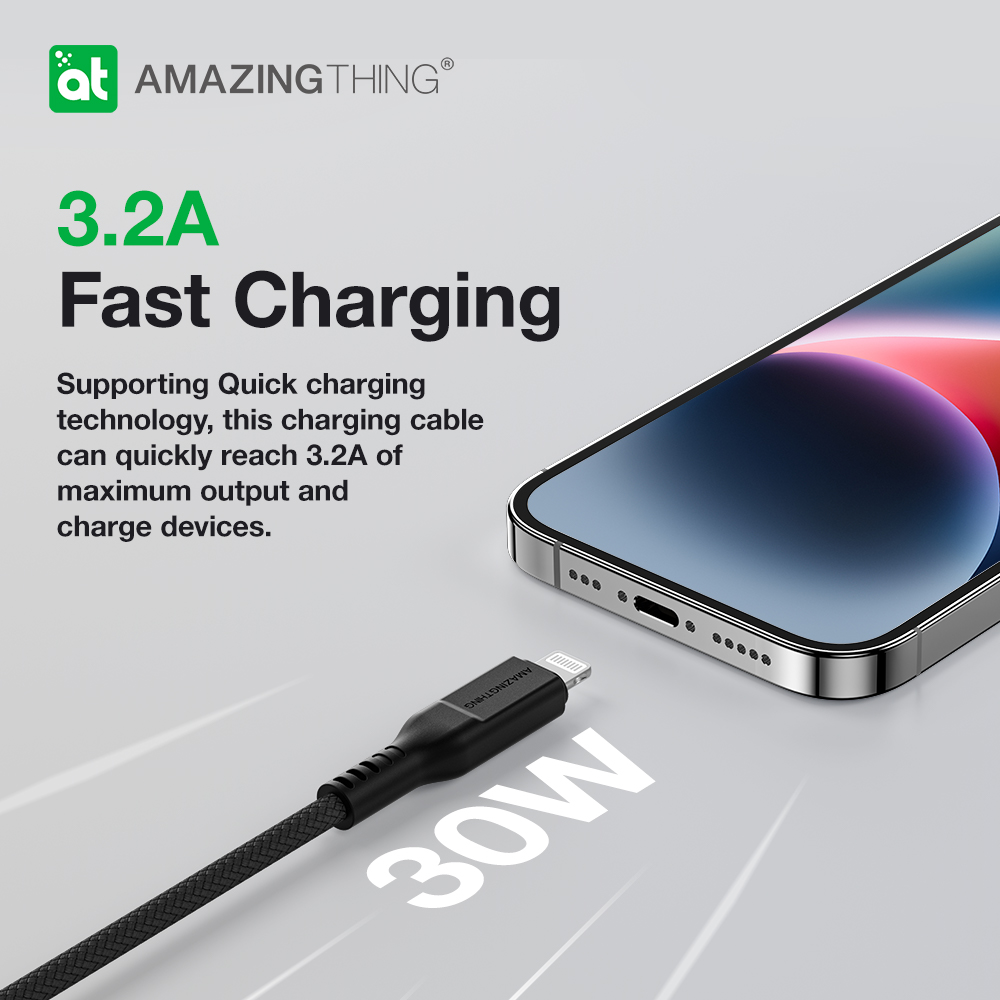 AT THUNDER PRO USB-A TO LIGHTNING 3.2A 2.1M CABLE