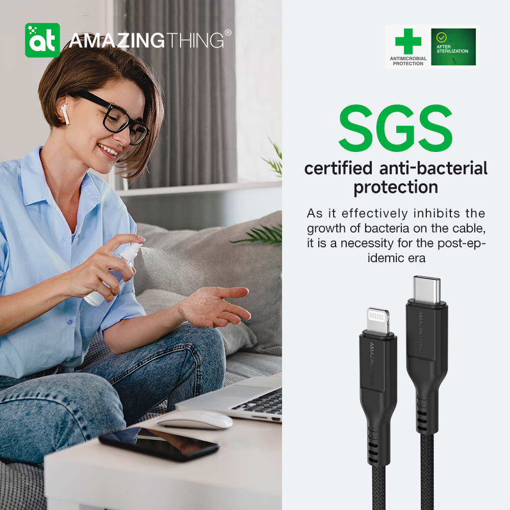 AT THUNDER PRO USB-A TO LIGHTNING 3.2A 2.1M CABLE