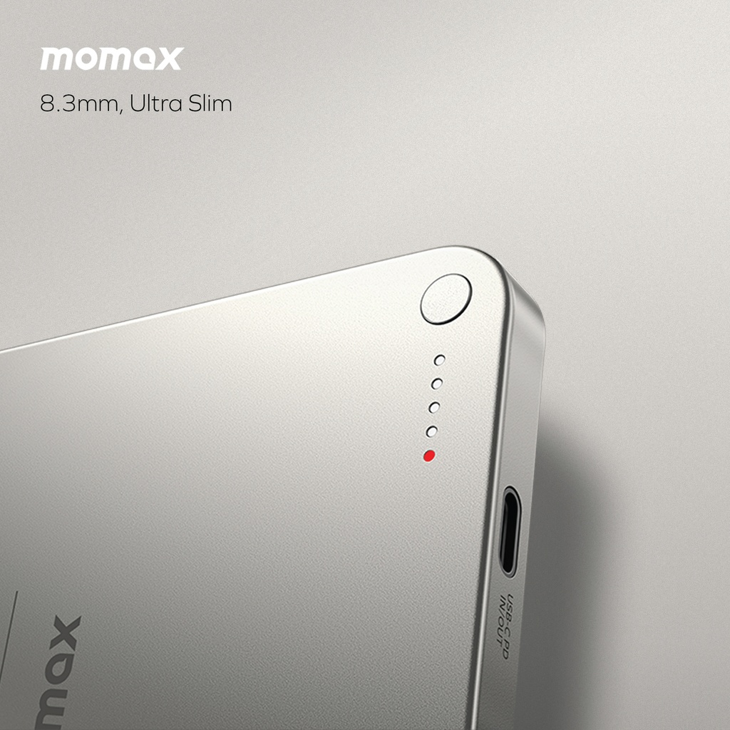 MOMAX Q.MAG X 5000mAh GEN2 15W ULTRA SLIM MAGSAFE WIRELESS POWER BANK