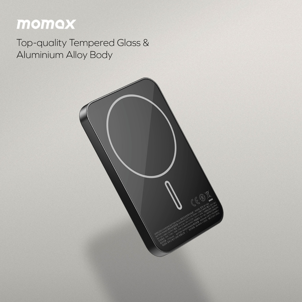 MOMAX Q.MAG X 5000mAh GEN2 15W ULTRA SLIM MAGSAFE WIRELESS POWER BANK