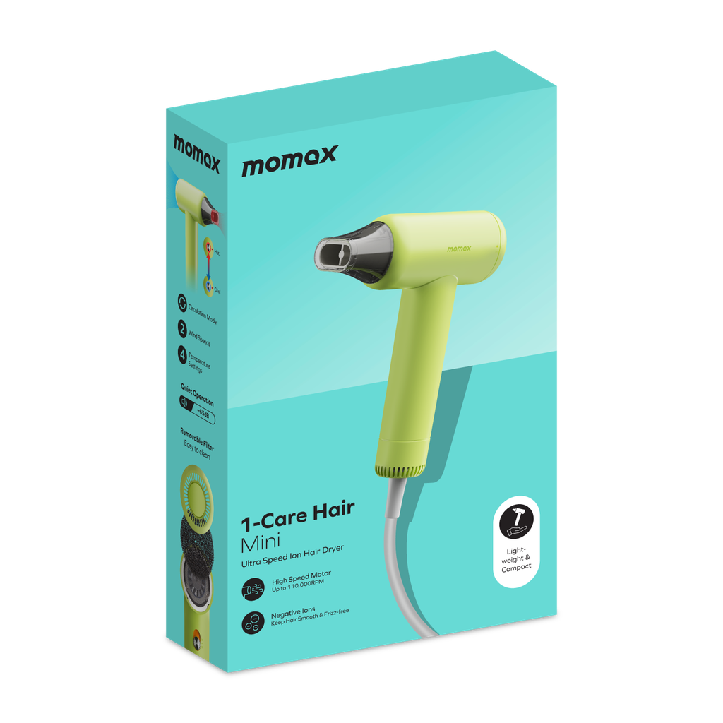 MOMAX 1-CARE HAIR MINI ULTRA SPEED ION HAIR DRYER