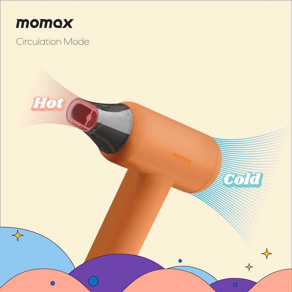 MOMAX 1-CARE HAIR MINI ULTRA SPEED ION HAIR DRYER