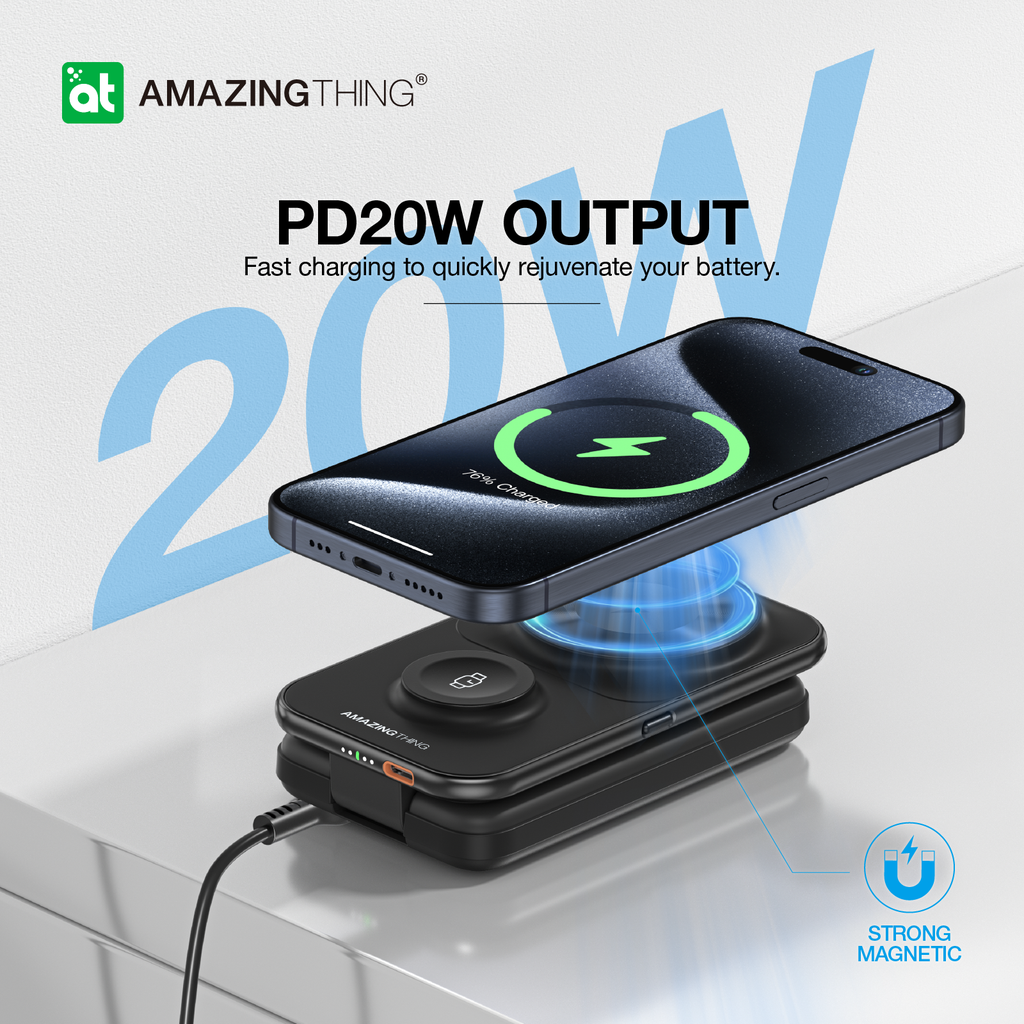 AT THUNDER PRO MAG 6IN1 PD 22.5W 8000mAh POWER STATION WITH STAND