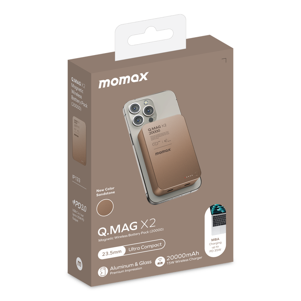 MOMAX Q.MAG X2 20000mAh GEN2 MAGSAFE WIRELESS POWER BANK