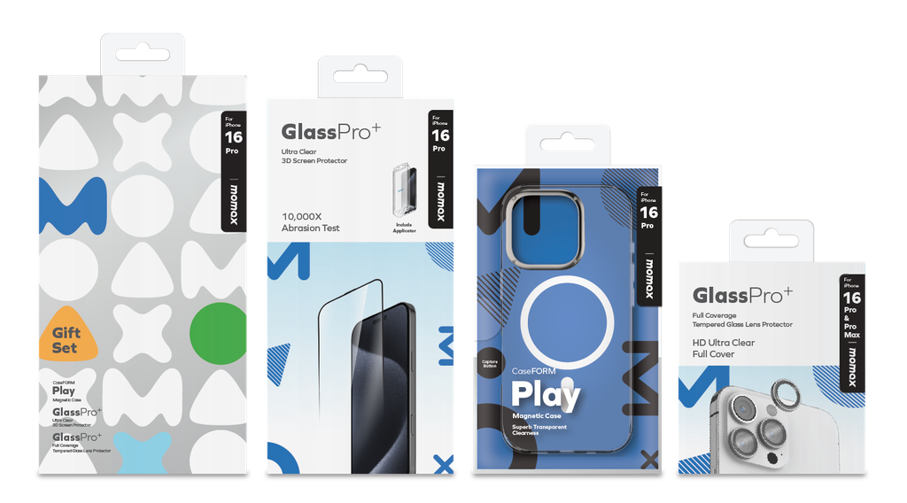 MOMAX CASE+GLASS+BLACK LENS BUNDLE KIT FOR IPHONE 16 PRO 6.3
