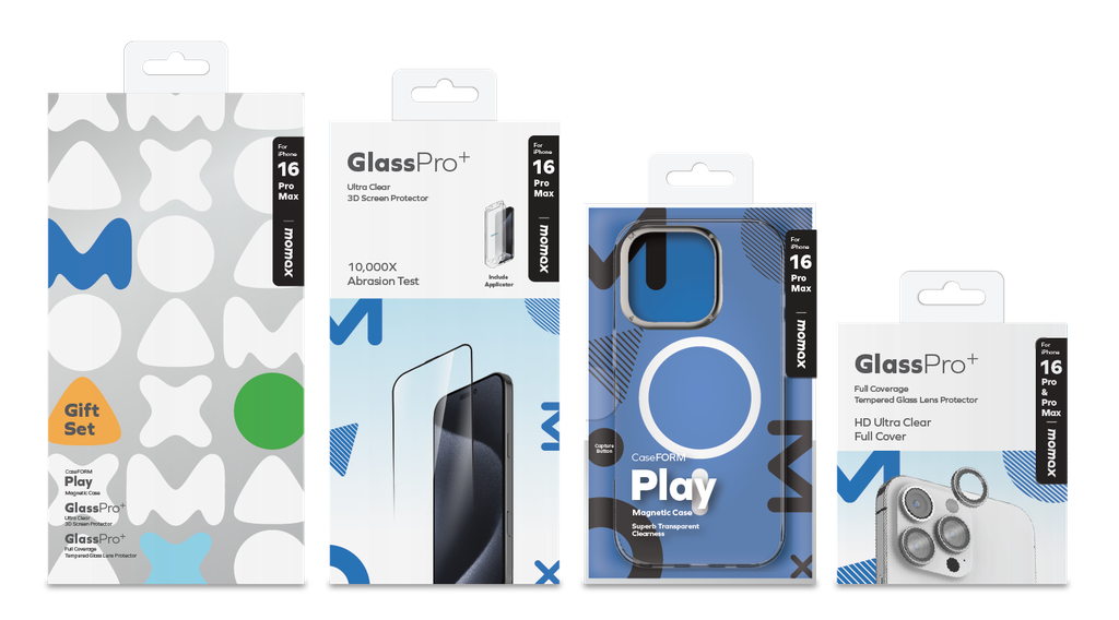 MOMAX CASE+GLASS+BLACK LENS BUNDLE KIT FOR IPHONE 16 PRO MAX 6.9