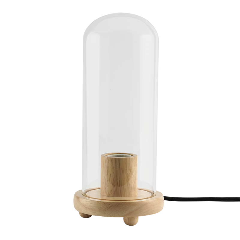 MOMAX WOODEN LAMP STAND WITH VERTICAL GLASS COVER