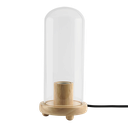 MOMAX WOODEN LAMP STAND WITH VERTICAL GLASS COVER