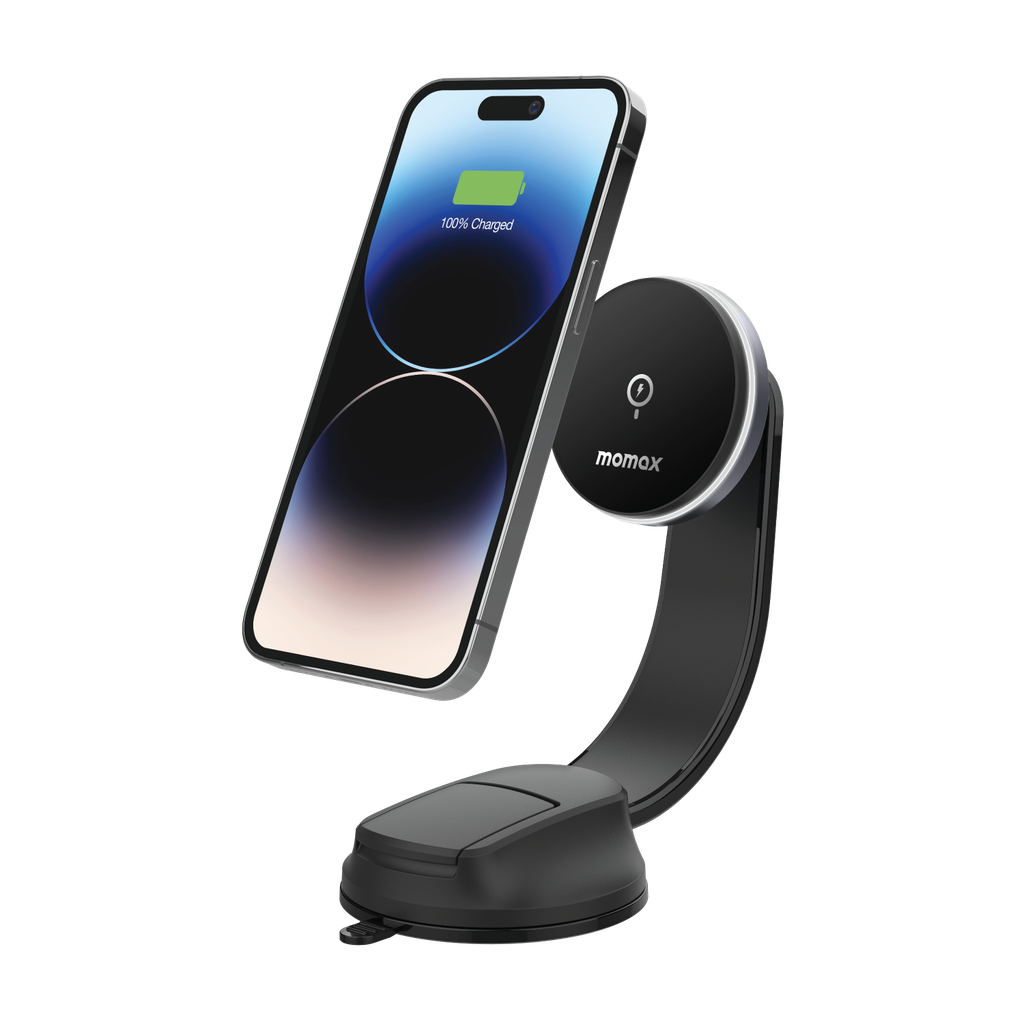 MOMAX Q.MAG MOUNT 5 15W MAGNETIC WIRELESS CHARGING CAR MOUNT (SUCTION CUP MOUNT)