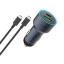 MOMAX MOVE 67W DUAL PORT CAR CHARGER+ 1MTR 100W C TO C CABLE