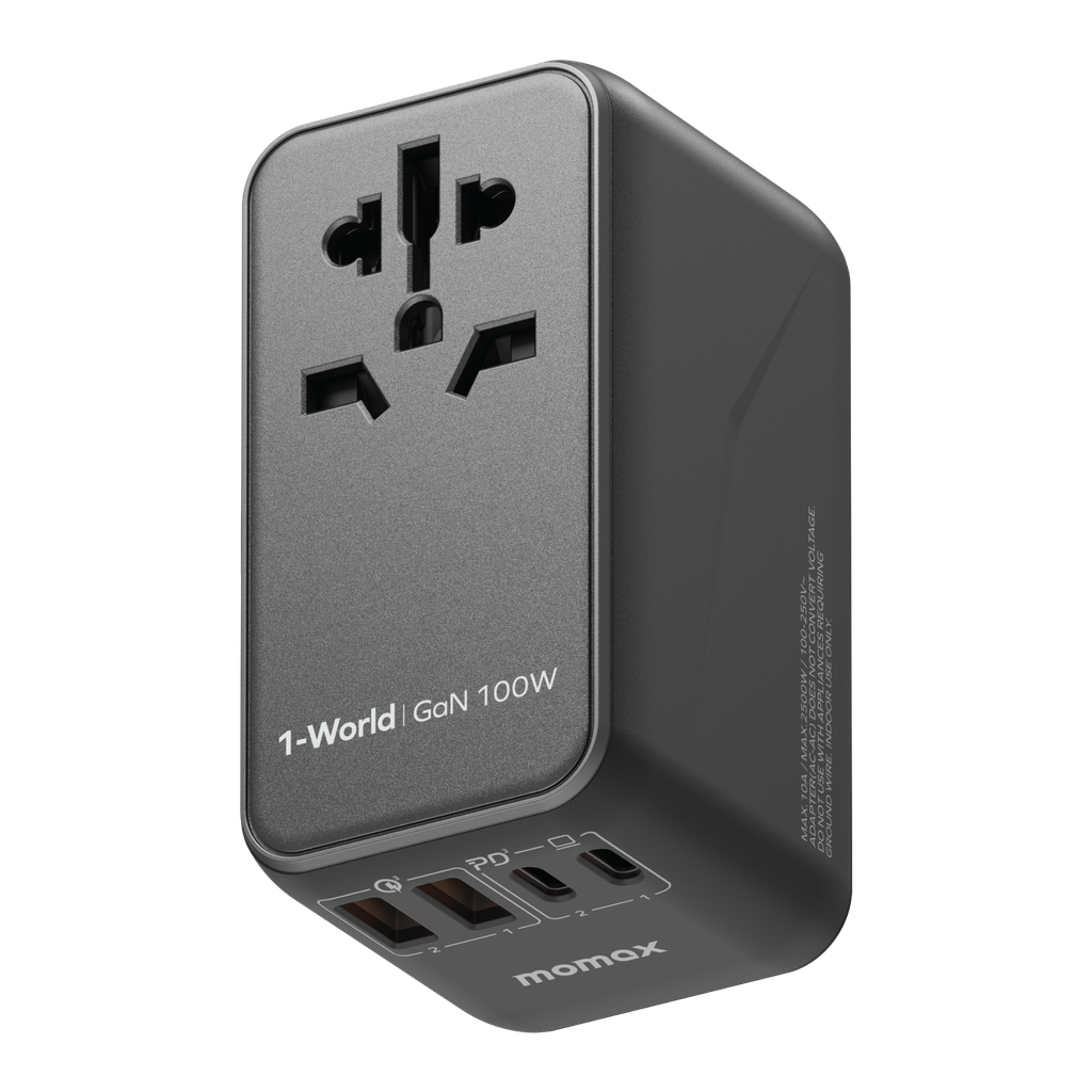 MOMAX 1WORLD 100W GAN 4 PORTS AC TRAVEL CHARGER