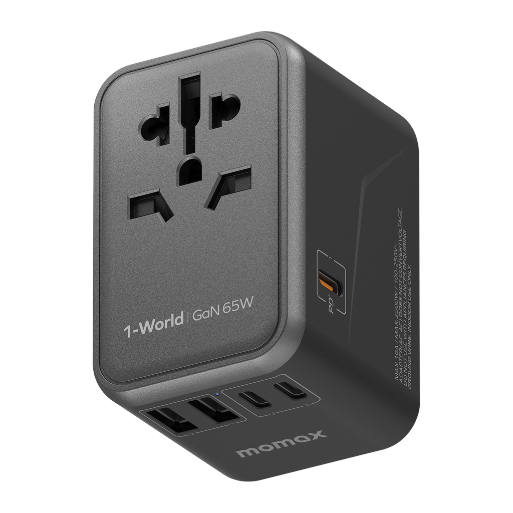 MOMAX 1WORLD 65W GAN AC TRAVEL CHARGER